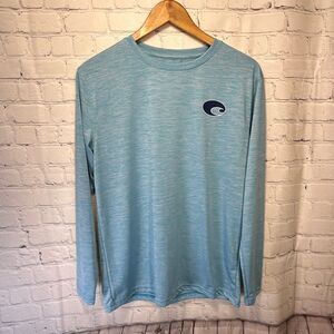 Costa Technical Crew Long‎ Sleeve Performance Shirt size Small Blue Swordfish